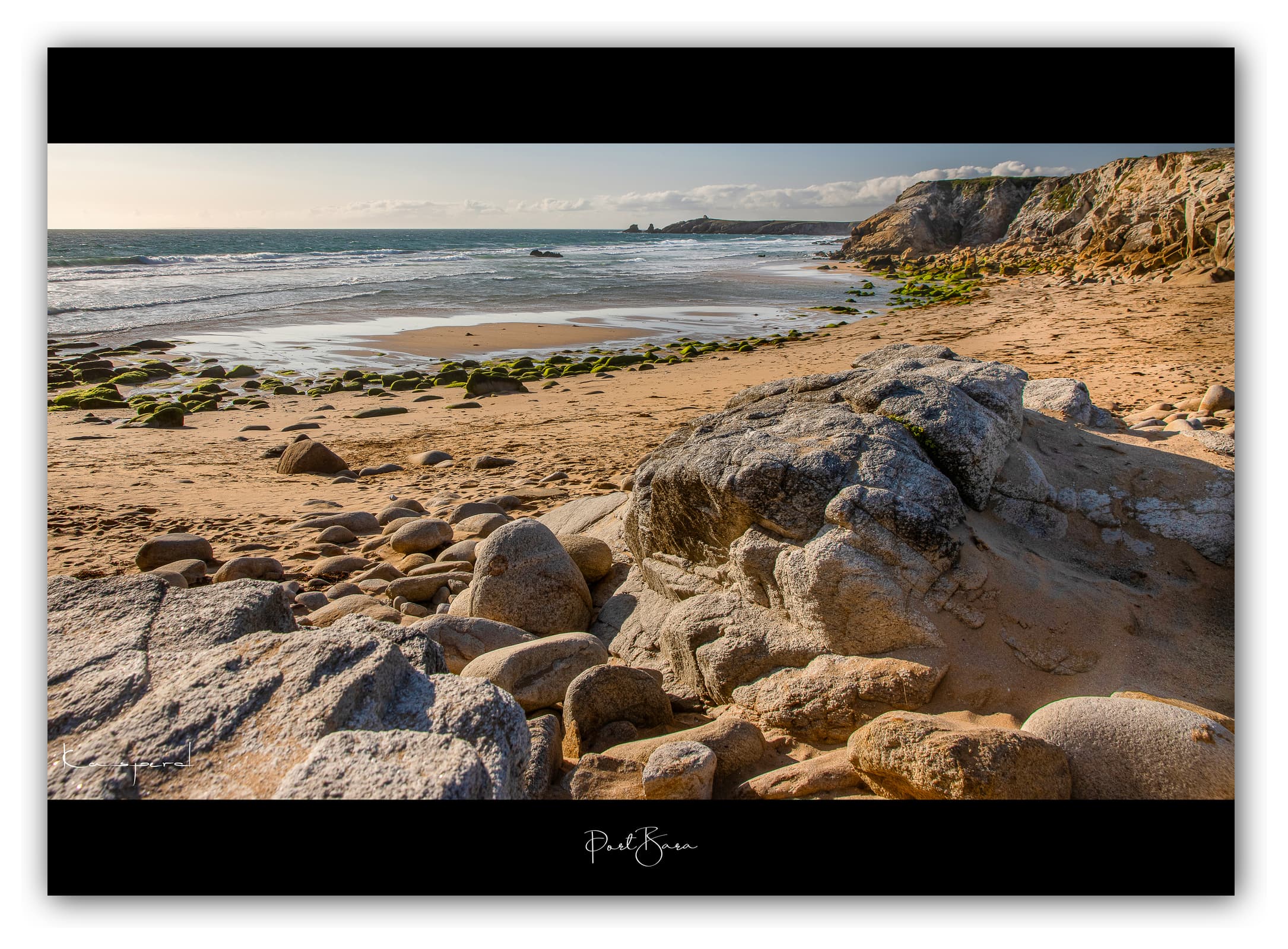 Poster Plage de Port Bara (Bretagne - France). Affiches Formats 30x40cm, 40x60 cm ou 50x70 cm. Impression sur Papier Photo. Décoration murale. Paysage. Plage.