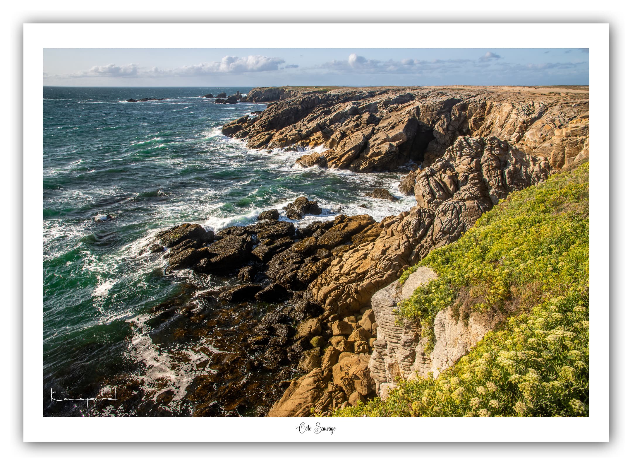 Poster Côte Sauvage (Bretagne - France). Affiches Formats 30x40cm, 40x60 cm ou 50x70 cm. Impression sur Papier Photo. Décoration murale. Paysage. Panorama.