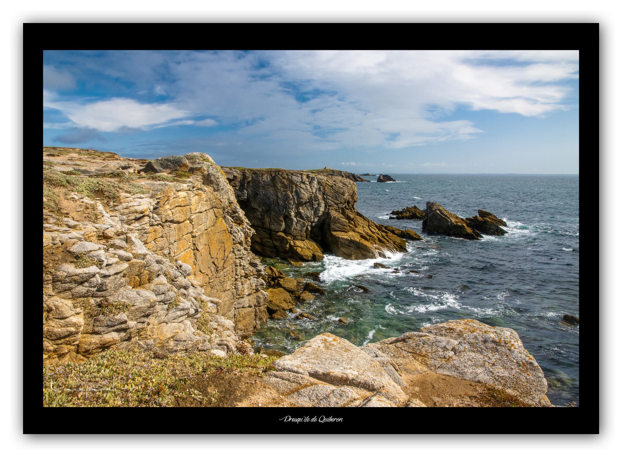 Poster Presqu'île de Quiberon (Bretagne - France). Affiches Formats 30x40cm, 40x60 cm ou 50x70 cm. Impression sur Papier Photo. Décoration murale. Paysage. Plage.