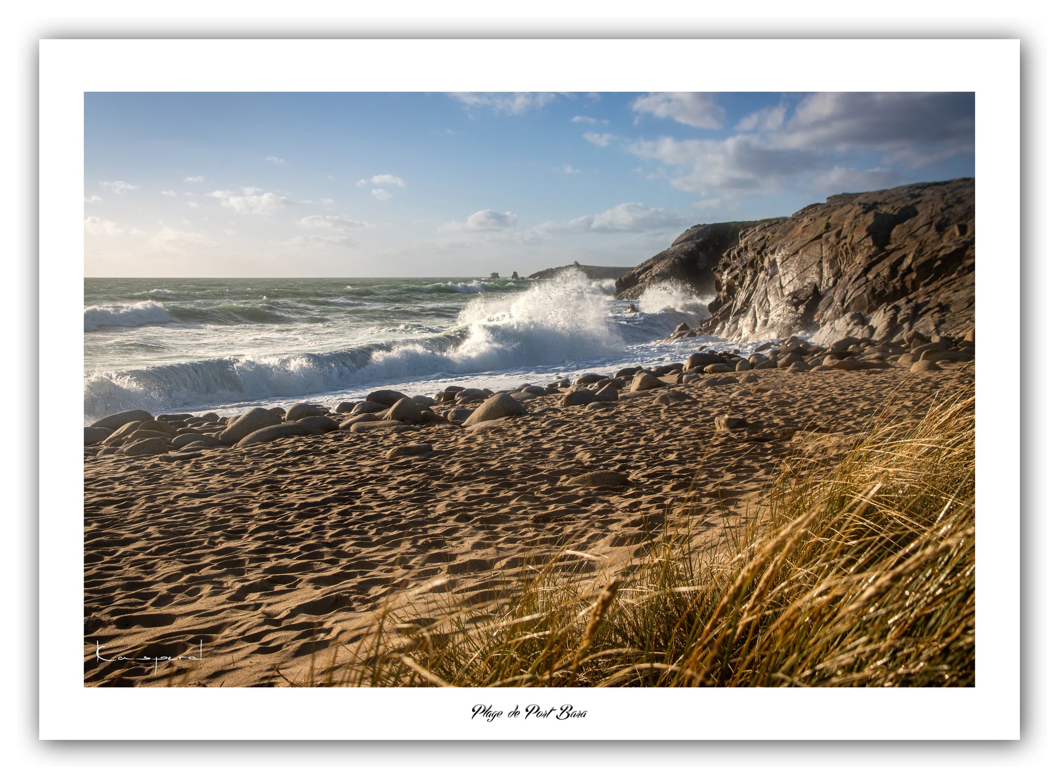 Poster Plage de Port Bara (Bretagne - France). Affiches Formats 30x40cm, 40x60 cm ou 50x70 cm. Impression sur Papier Photo. Décoration murale. Paysage. Plage.