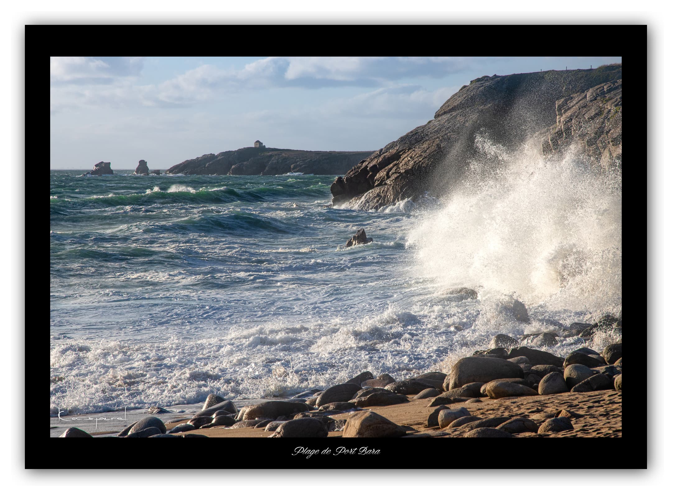 Poster Plage de Port Bara (Bretagne - France). Affiches Formats 30x40cm, 40x60 cm ou 50x70 cm. Impression sur Papier Photo. Décoration murale. Paysage. Plage.