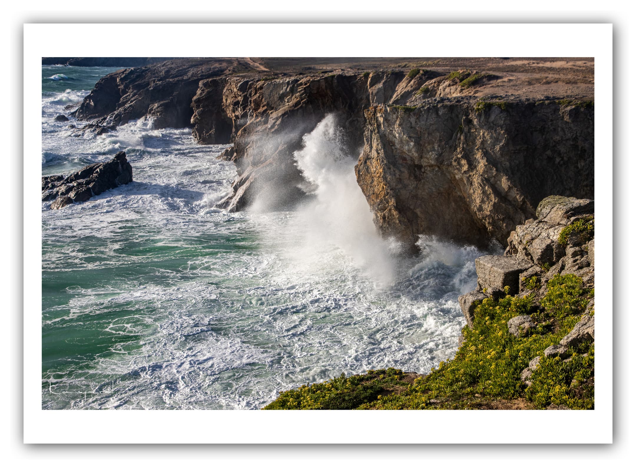 Poster Côte sauvage de Quiberon (Bretagne - France). Affiches Formats 30x40cm, 40x60 cm ou 50x70 cm. Impression sur Papier Photo. Décoration murale. Paysage. Plage.