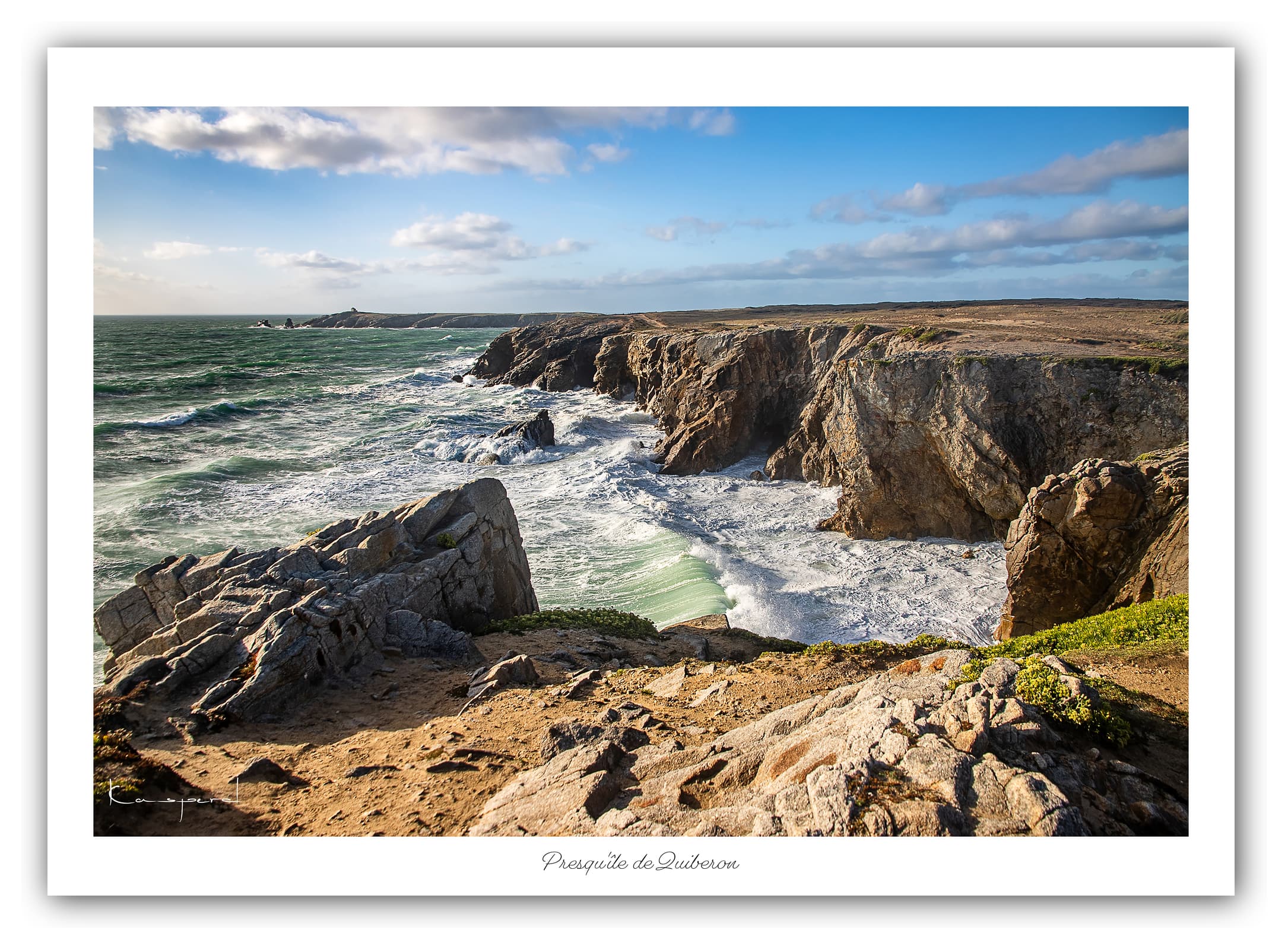 Poster Presqu'île de Quiberon (Bretagne - France). Affiches Formats 30x40cm, 40x60 cm ou 50x70 cm. Impression sur Papier Photo. Décoration murale. Paysage. Panorama.