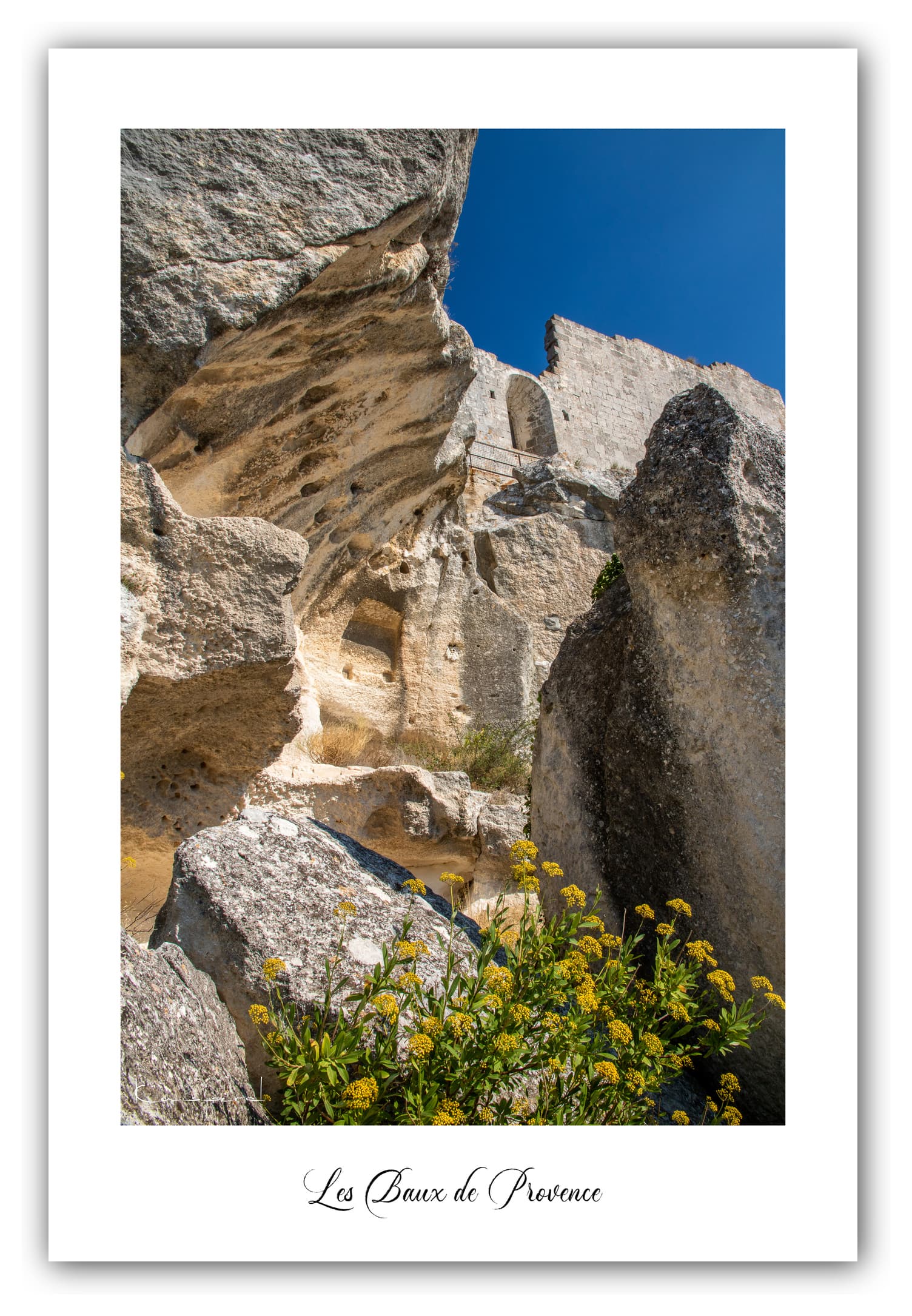 Poster Baux de Provence (Bouches du Rhône - France). Affiches Formats 30x40 cm, 40x60 cm ou 50x70 cm. Impression sur Papier Photo. Décoration murale. Village. Architecture.
