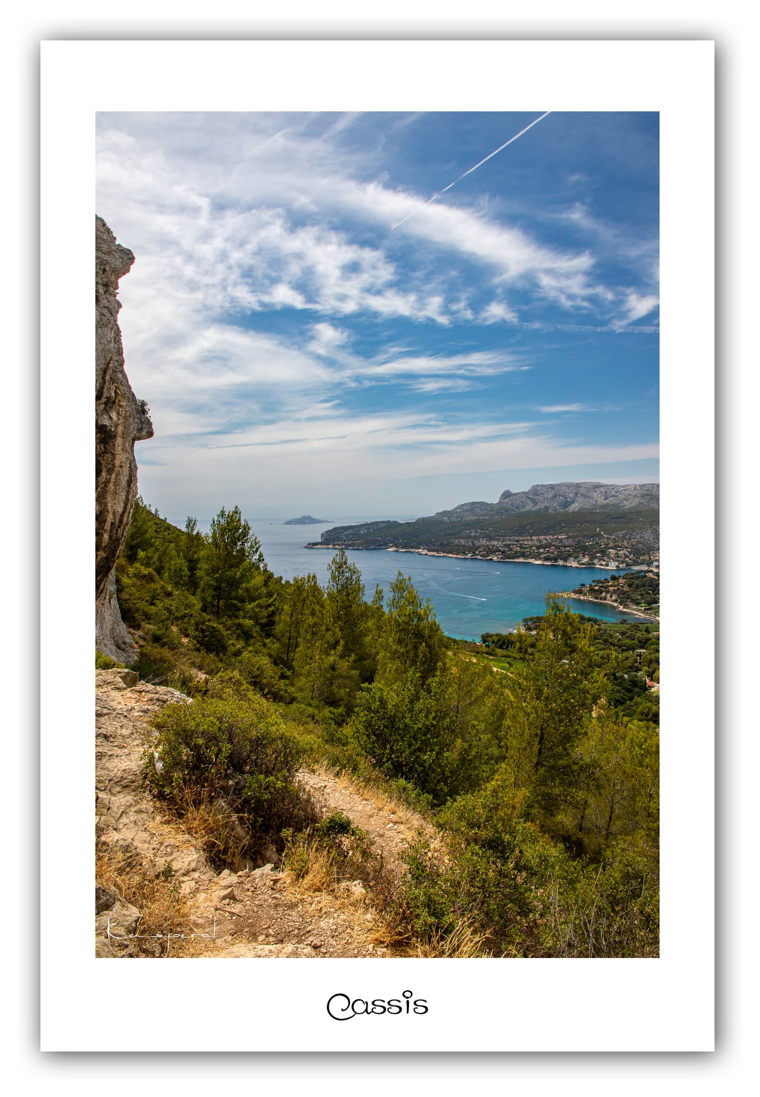 Poster Cassis (Bouches du Rhône - France). Affiches Formats 30x40 cm, 40x60 cm ou 50x70 cm. Impression sur Papier Photo. Décoration murale. Mer. Méditerranée. Paysage.
