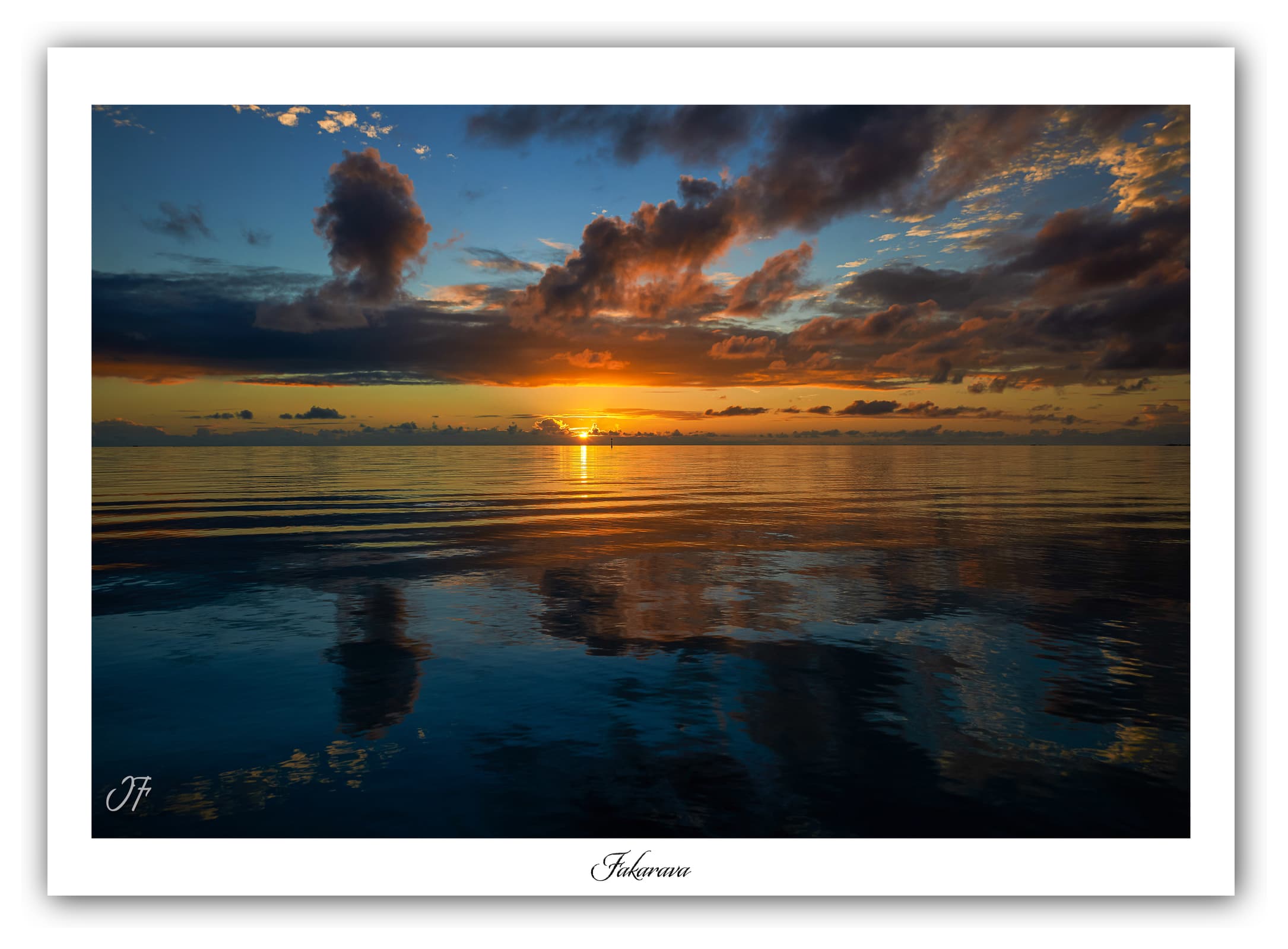 Générique Poster Fakarava (Polynésie - Océanie). Affiches Formats 30x40cm, 40x60 cm ou 50x70 cm. Impression sur Papier Photo. Décoration murale. Paysage. Océan. Îles.