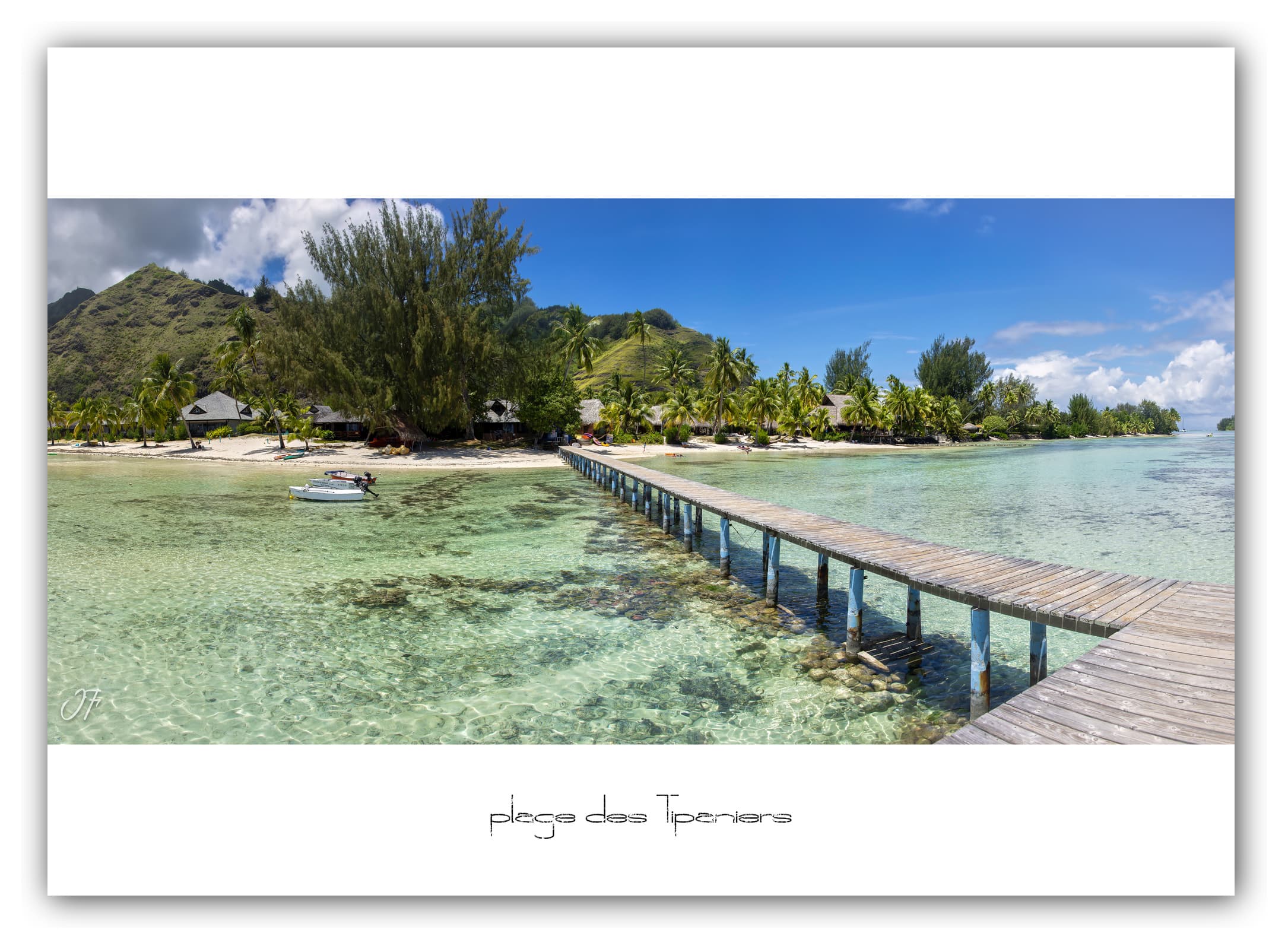Générique Poster Plage des Tipaniers à Moorea (Polynésie - Océanie). Affiches Formats 30x40cm, 40x60 cm ou 50x70 cm. Impression sur Papier Photo. Décoration murale. Paysage. Océan. Îles.