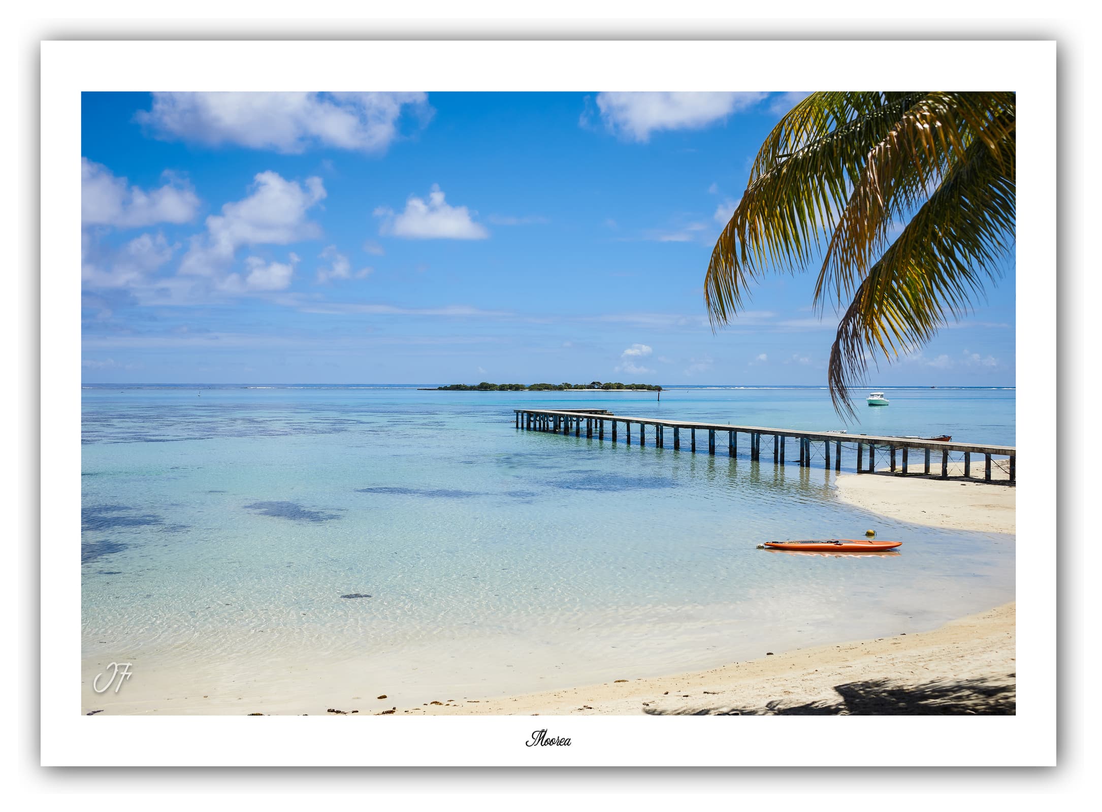 Générique Poster Plage des Tipaniers à Moorea (Polynésie - Océanie). Affiches Formats 30x40cm, 40x60 cm ou 50x70 cm. Impression sur Papier Photo. Décoration murale. Paysage. Océan. Îles.