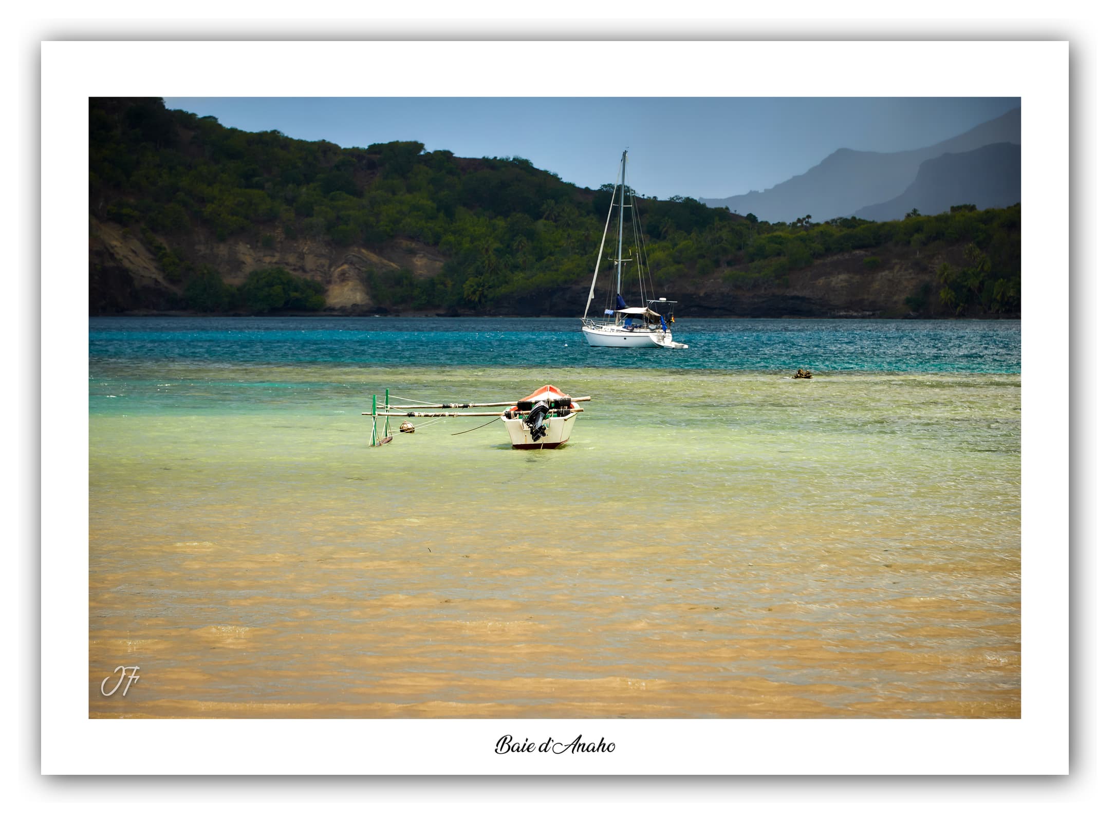 Générique Poster Baie d'Anaho (Polynésie - Océanie). Affiches Formats 30x40cm, 40x60 cm ou 50x70 cm. Impression sur Papier Photo. Décoration murale. Paysage. Océan. Îles.