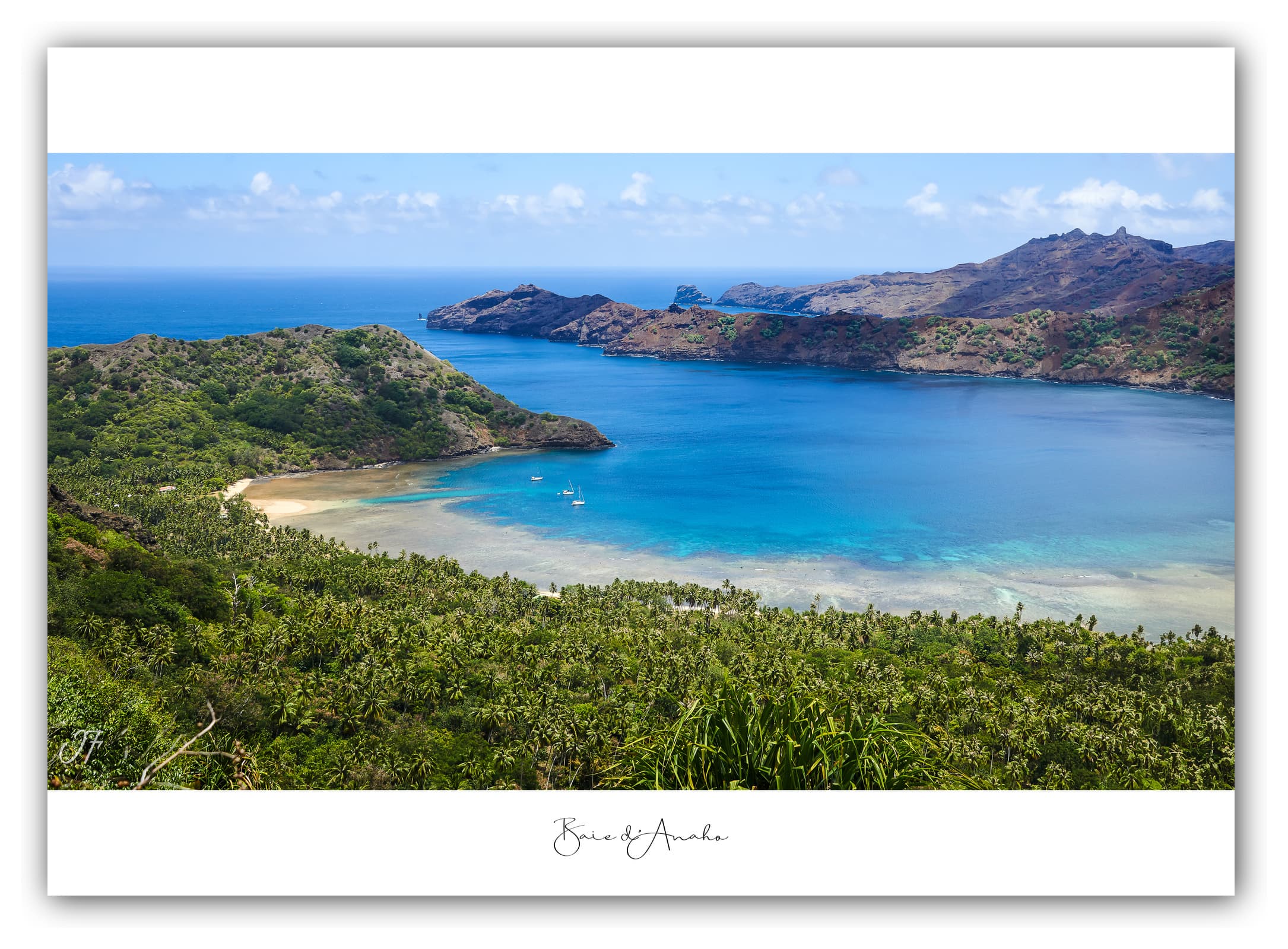 Générique Poster Baie d'Anaho (Polynésie - Océanie). Affiches Formats 30x40cm, 40x60 cm ou 50x70 cm. Impression sur Papier Photo. Décoration murale. Paysage. Océan. Îles.